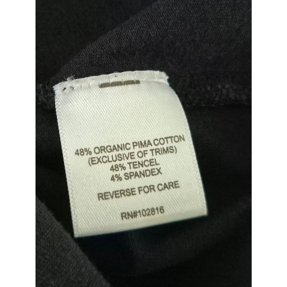 Garnet Hill Organic Pima Cotton Tencel Scoop Neck Tee Black Size M - Picture 8 of 9